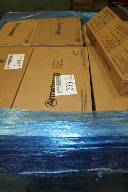 lot 233 image: Lot of (24) Boxes of Armstrong Flooring 12x24in. VCT Tiles Pearl 44 sq.ft. 22-Count