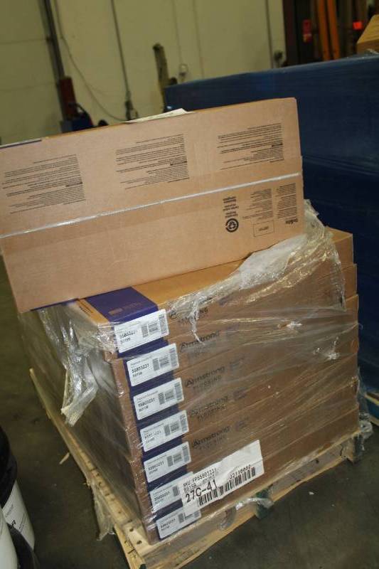 lot 237 image: Lot of (8) Boxes of Armstrong Flooring 12x24in. VCT Tiles Pearl 44 sq.ft. 22-Count