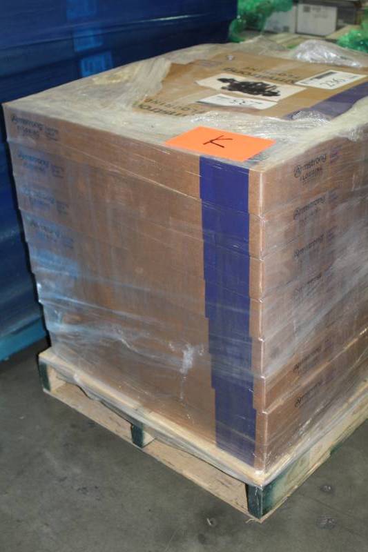 lot 235 image: Lot of (8) Boxes of Armstrong Flooring 12x24in. VCT Tiles Pearl 44 sq.ft. 22-Count