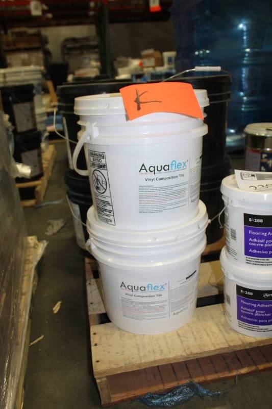 lot 238 image: Lot of (2) Aquaflex Unlimited Vinyl Composition Tile 4.25-Gallon Pail