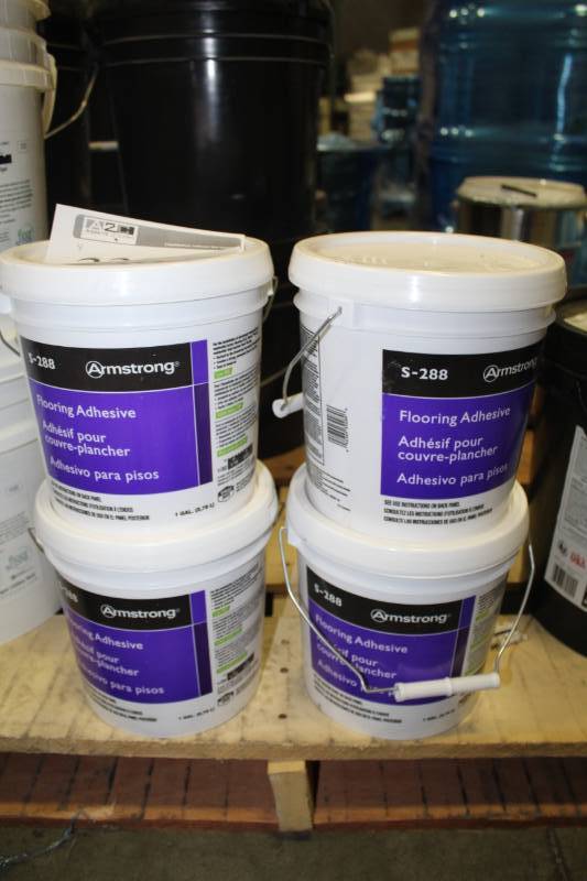 lot 239 image: Lot of (4) Armstrong Flooring Adhesive 1-Gallon Pail