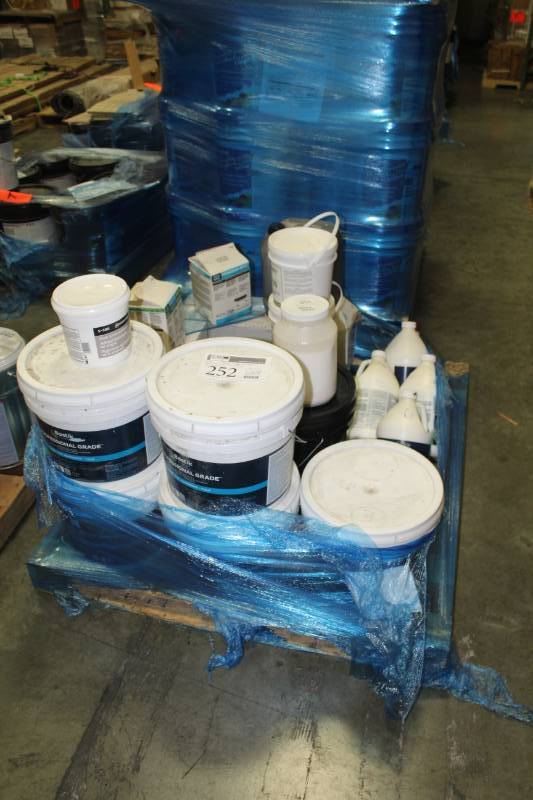 lot 252 image: Bostik Tile Adhesive, Bostik 425 Latex Admisture, Dynamic CarpetFloor Adhesive, Impact E700 Pressure Sensitive Adhesive, Grout, And More