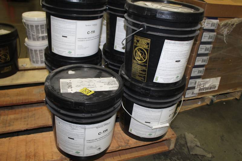 lot 241 image: Lot of (3) Centiva C-TR Adhesive Pressure Sensitive Adhesive 4-Gallon Pail