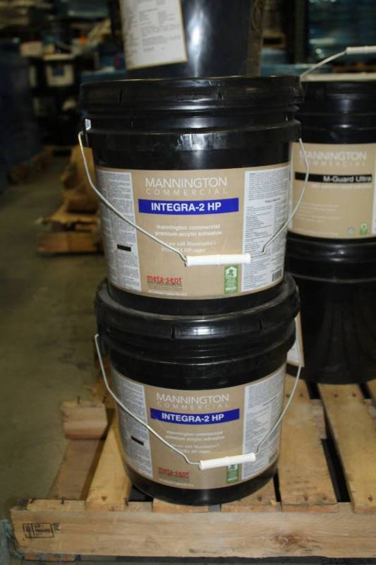 lot 243 image: Lot of (2) Mannington Commercial Integra-2 HP Premium Acrylic Adhesive 4-Gallon Pail