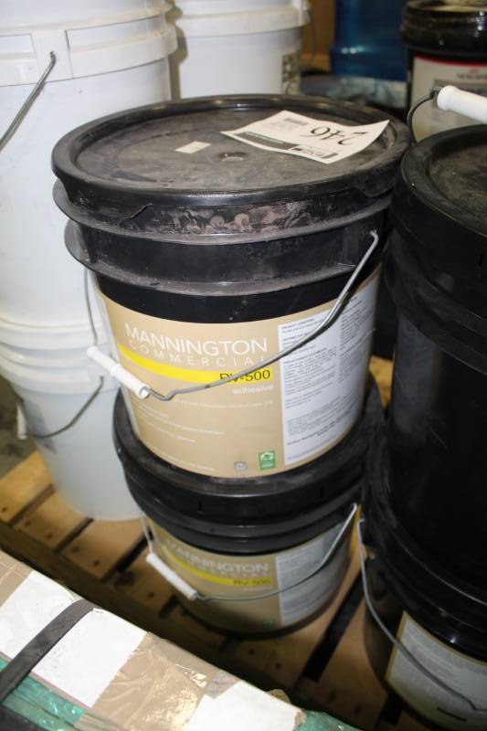 lot 246 image: Lot of (2) Mannington Commercial RV-500 Adhesive 4-Gallon Pail