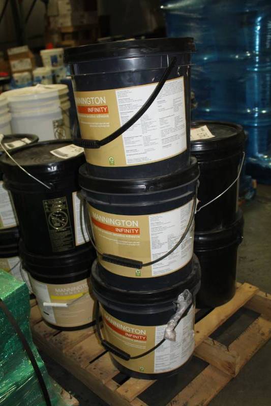 lot 244 image: Lot of (3) Mannington Infinity High Tack Pressure Sensitive Adhesive 4-Gallon