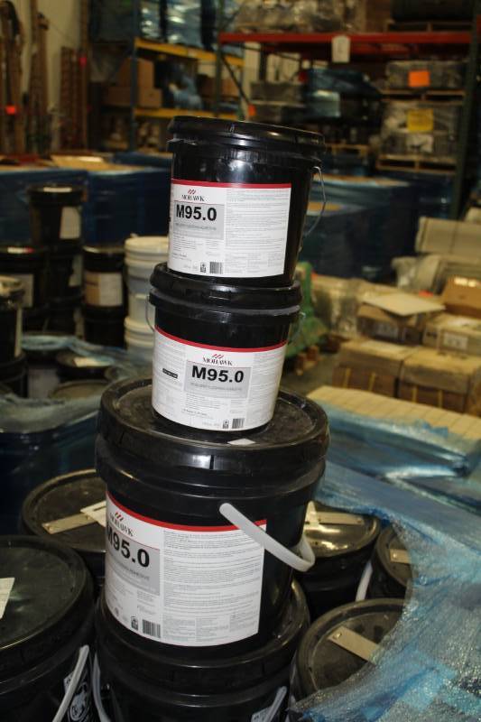 lot 268 image: Lot of (3) Mohawk M95.0 Resilient Flooring Adhesive 1-Gallon Pail