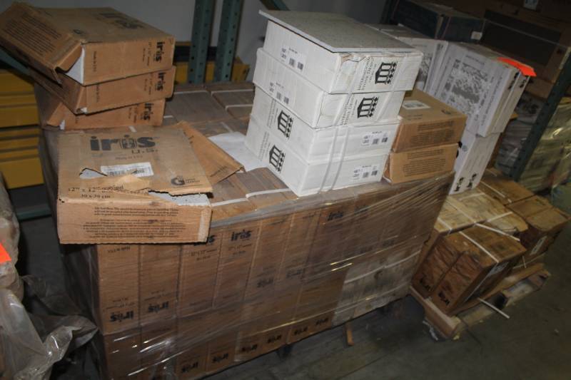 lot 294 image: Lot of (24) Boxes of 12x12in. Ceramic Tiles Silver Lev.