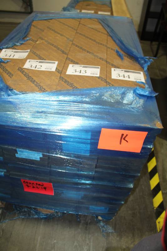 lot 343 image: Lot of (23) Boxes of Spacia Standard Wood Eden Oak Spacia Tick Wood Emboss Flooring 7.25x48in.