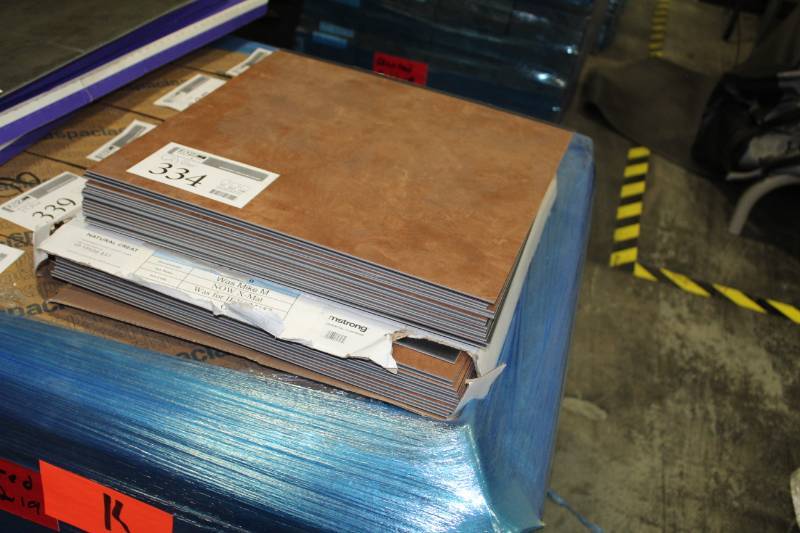 lot 334 image: Lot of (2) Boxes of 18x18in. Natural Creations Brown 45 sq.ft. 20-count