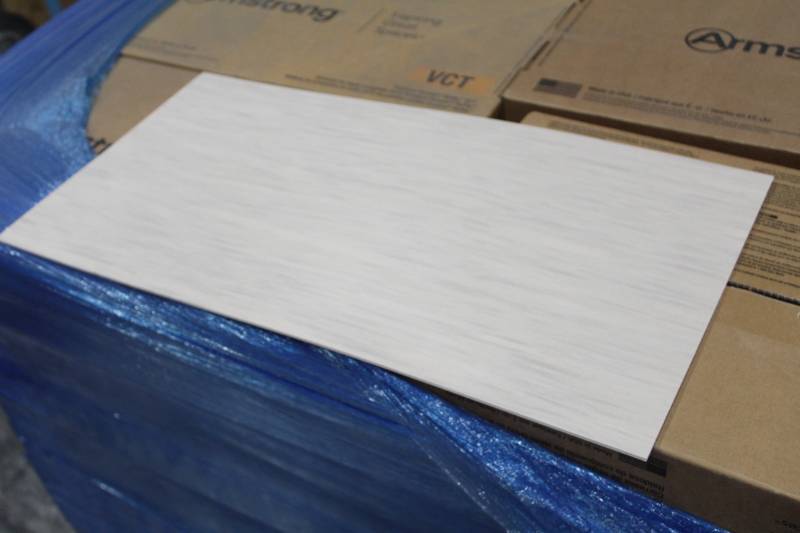 lot 320 image: Lot of (22) Boxes of Armstrong Flooring 12x24in. VCT Tiles Pearl 44 sq.ft. 22-Count