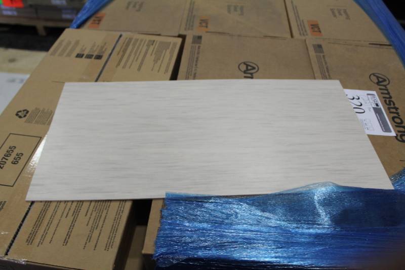 lot 319 image: Lot of (22) Boxes of Armstrong Flooring 12x24in. VCT Tiles Pearl 44 sq.ft. 22-Count