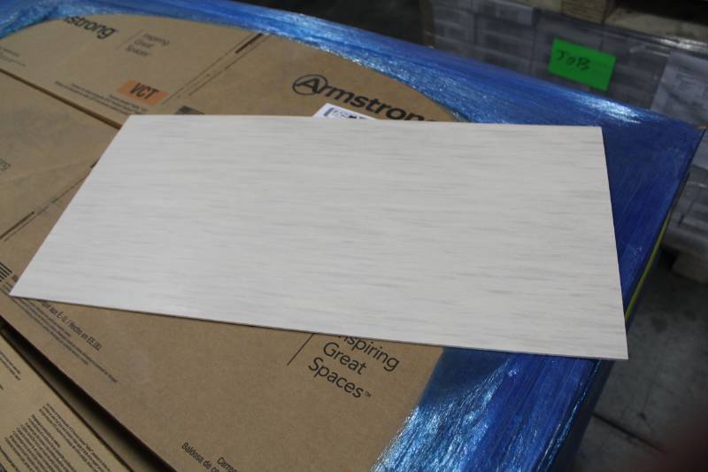 lot 318 image: Lot of (22) Boxes of Armstrong Flooring 12x24in. VCT Tiles Pearl 44 sq.ft. 22-Count