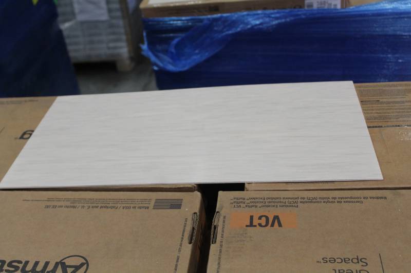 lot 315 image: Lot of (24) Boxes of Armstrong Flooring 12x24in. VCT Tiles Pearl 44 sq.ft. 22-Count