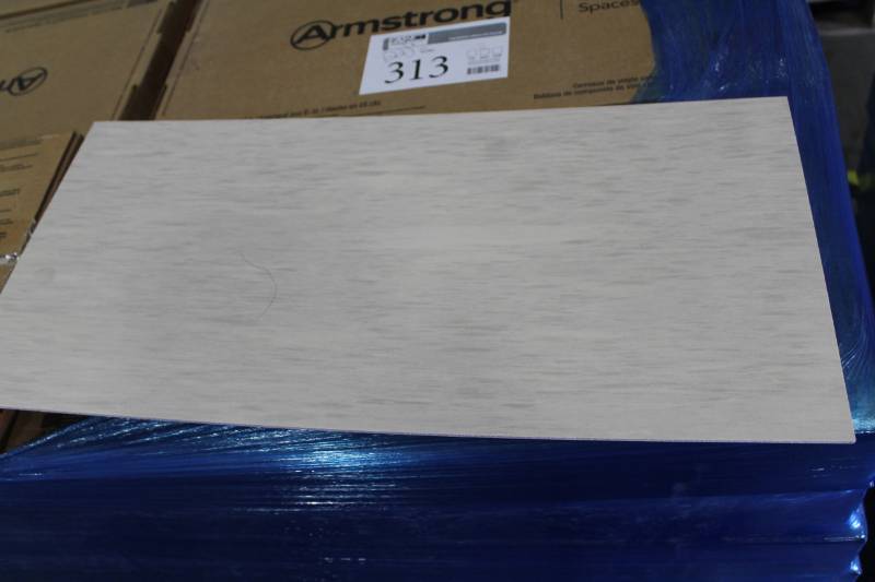 lot 313 image: Lot of (22) Boxes of Armstrong Flooring 12x24in. VCT Tiles Pearl 44 sq.ft. 22-Count