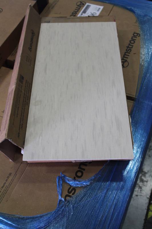 lot 305 image: Lot of (24) Boxes of Armstrong Flooring 12x24in. VCT Tiles Pearl 44 sq.ft. 22-Count