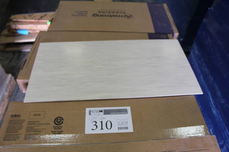 lot 310 image: Lot of (24) Boxes of Armstrong Flooring 12x24in. VCT Tiles Pearl 44 sq.ft. 22-Count