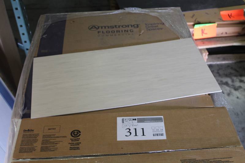 lot 311 image: Lot of (24) Boxes of Armstrong Flooring 12x24in. VCT Tiles Pearl 44 sq.ft. 22-Count