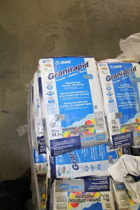 lot 355 image: Lot of (5) Mapei Granirapid Rapid-Setting Flexible Tile Mortar 50lbs. Bags