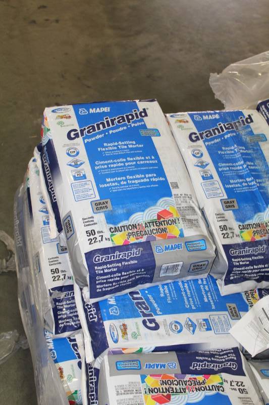lot 360 image: Lot of (5) Mapei Granirapid Rapid-Setting Flexible Tile Mortar 50lbs. Bags