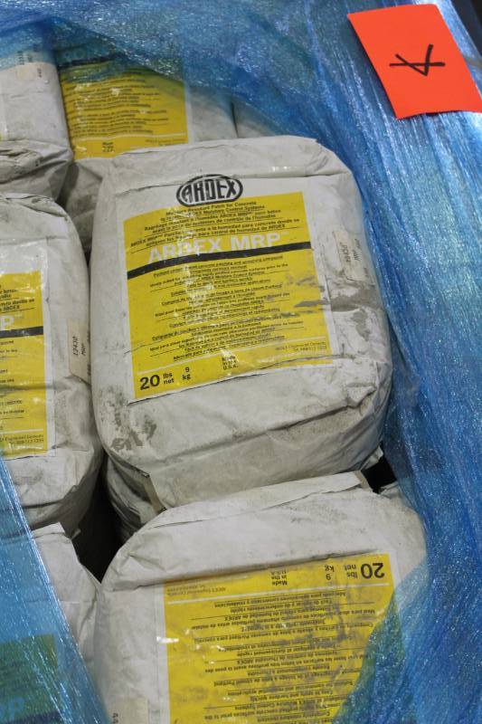 lot 366 image: Lot of (8) Ardex MRP Moisture Resistent Concrete Patch 20lbs. Bags