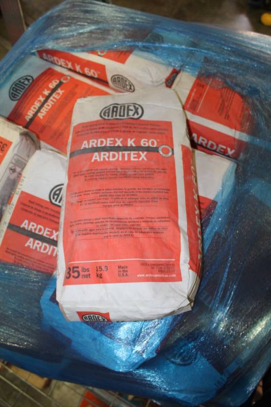 lot 422 image: Lot of (10) Ardex K 60 Rapid Setting Latex Smoothing and Leveling Compound 35lbs. Bags