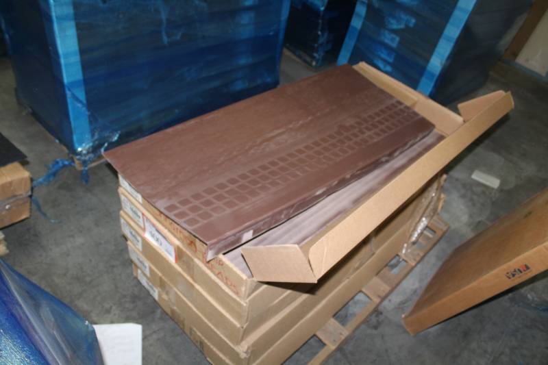 lot 400 image: Lot of (4) Boxes of Johnsonite ColorMatch RTR 76 4ft. Square Stair Treads Cinnamon 0x48in. 5-Count