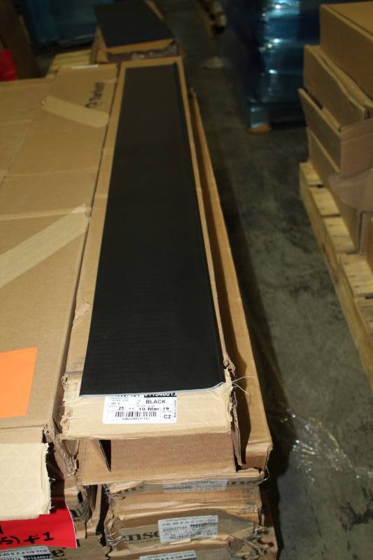 lot 372 image: Lot of (5) Boxes of Johnsonite ColorMatch CB 40 6x4 18x4x48in. Vinyl Toe Molding Black 25-Count