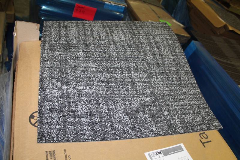 lot 416 image: Lot of (11) Boxes of Geoknit Saturated Grey Carpet Tiles