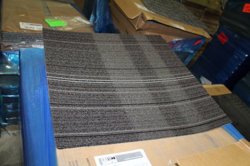 lot 414 image: Lot of (13) Boxes of 24x24in. Street Life Brown Derby Carpet Tiles