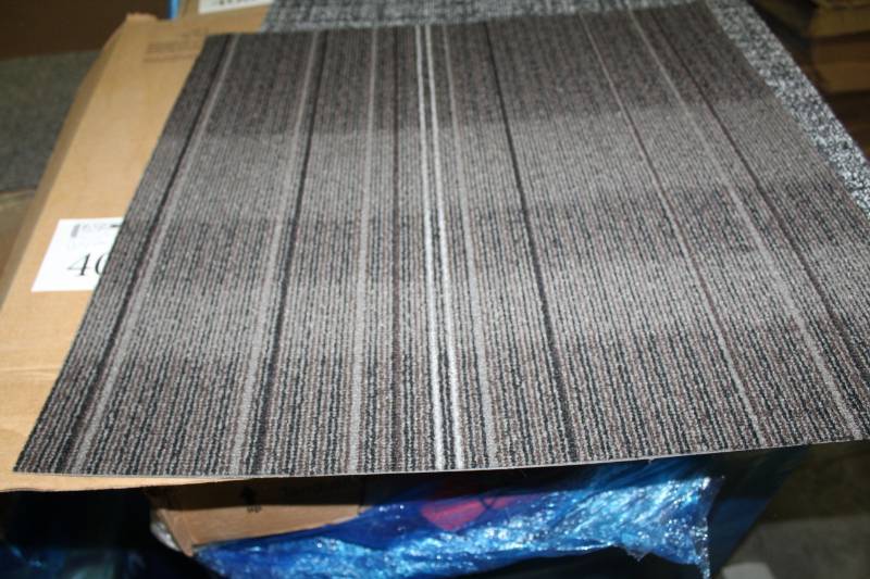 lot 413 image: Lot of (13) Boxes of 24x24in. Street Life Brown Derby Carpet Tiles
