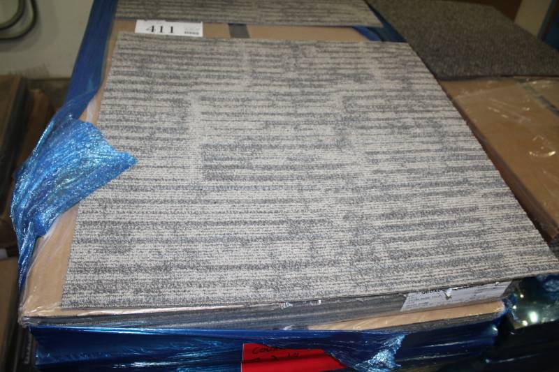 lot 411 image: Lot of (13) Boxes of 24x24in. Kusa Tile Stone Carpet Tiles 5.33 sq.yds. 12-Count