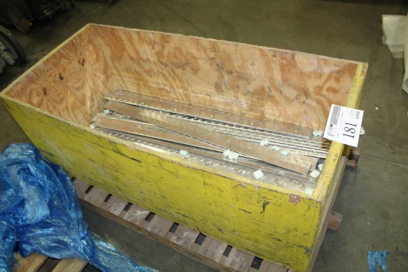 lot 181 image: Metal Door Transition Pieces, Wood Storage Box
