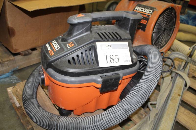 lot 185 image: Ridgid 4-Gallon 5hp. Portable Vac