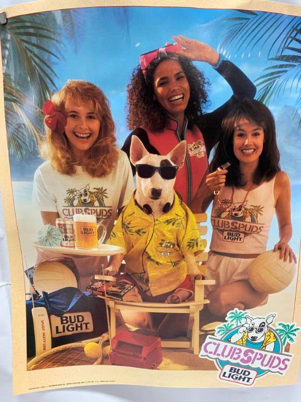 lot 8 image: Vintage 1988 Club Spud Bud Light Ad