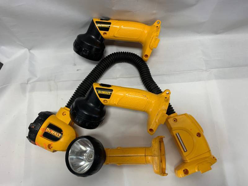 lot 15 image: Lot of 4 DeWalt Cordless Lights