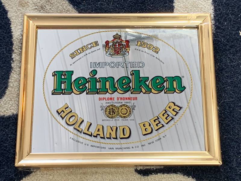 lot 34 image: New Old Stock Vintage Heineken Bar Mirror