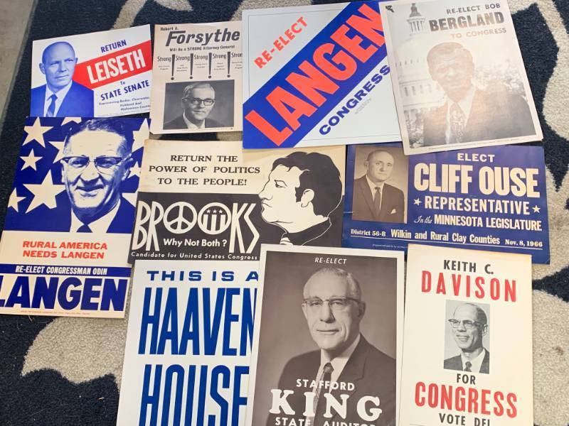 lot 35 image: Lot of 10 Vintage Political Posters