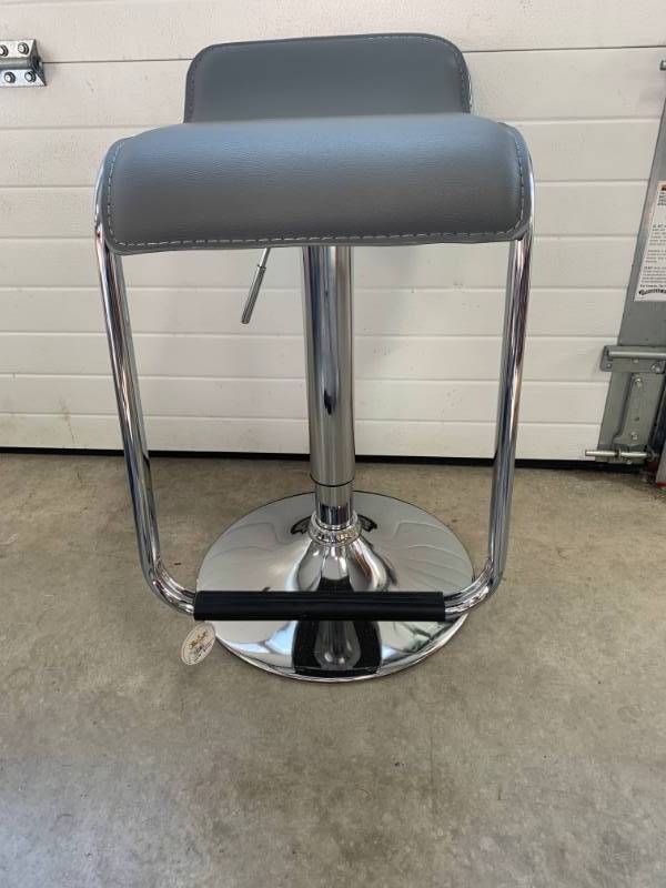 lot 42 image: Brand New Designer Pneumatic Gray Chair $99 Retail
