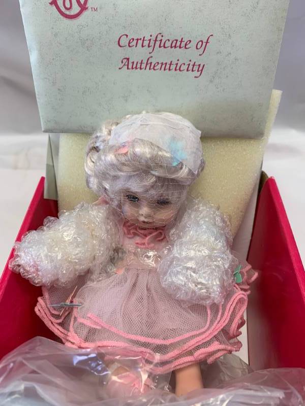 lot 5 image: Marie Osmond Arabella Catching Butterflies Fairy Tot Porcelain 6 Doll $49 Retail