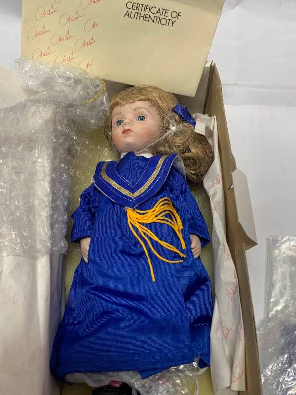 lot 53 image: Marie Osmond Miracle Children Denise Porcelain 9 Doll $79 Retail