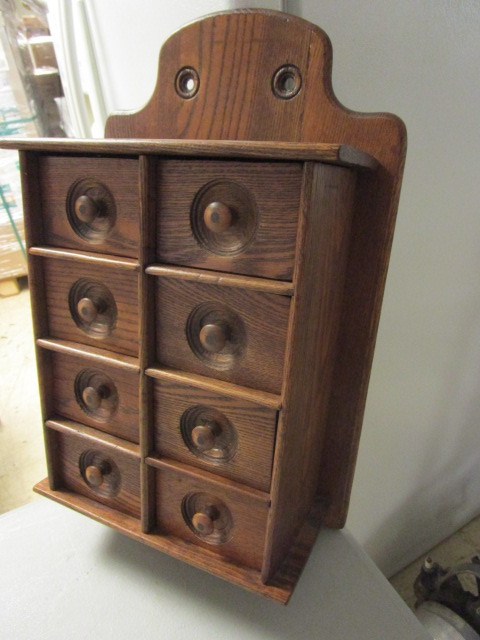 lot 122 image: VINTAGE WOOD SPICE RACK