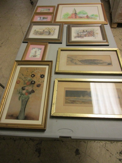 lot 134 image: FRAMED ART OF COLONIAL WILLIAMSBURG, CHARLESTON, AND MORE