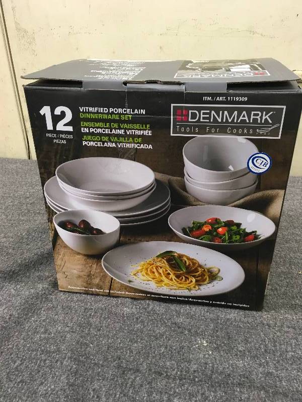 12 PC Denmark Dinnerware Set,Retail $14.99