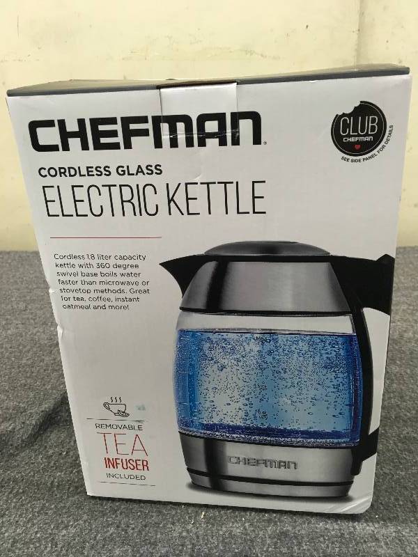 Chefman Cordless Electric Kettle, Retail $29.99