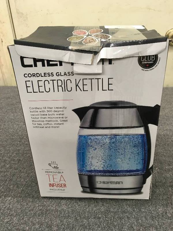 Chefman Cordless Electric Kettle, Retail $29.99
