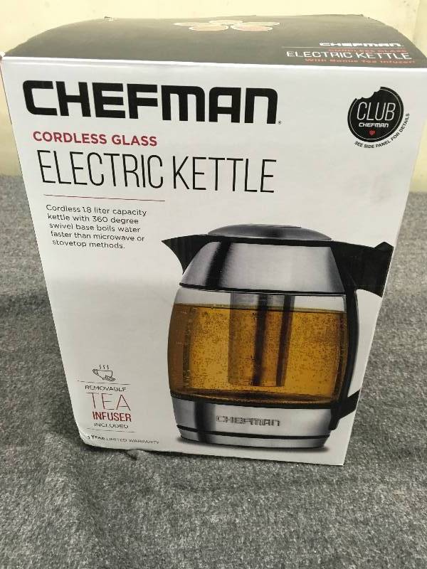 Chefman Cordless Electric Kettle, Retail $29.99