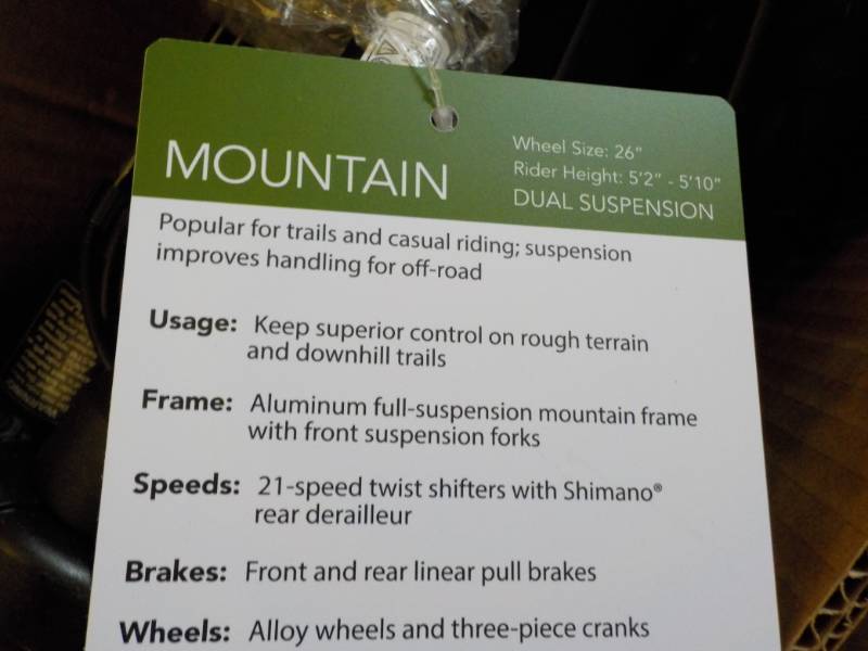 lot 52 image: Mountain Bike- needs assembly chain...