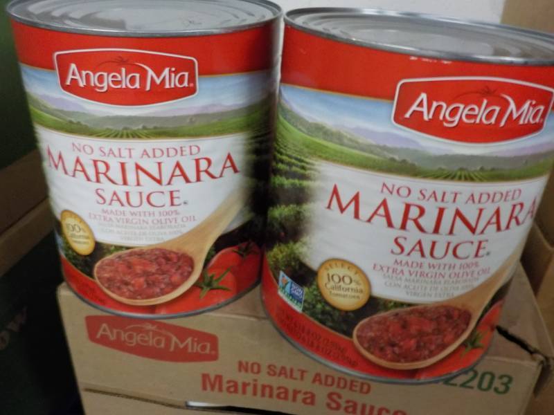 lot 114 image: 2 - 6 lb. 8 oz cans Angela Mia Mari...