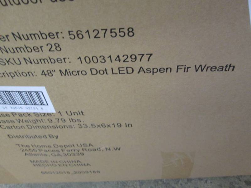 lot 24 image: 48 inch Micro Dot LED Aspen Fir Wre...